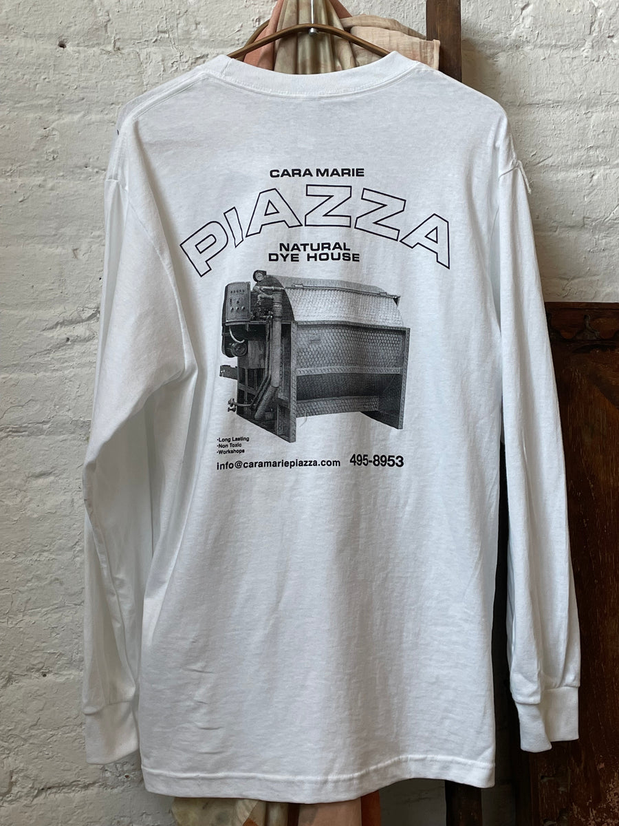 PIAZZA Dye House T-Shirt in White: LONG SLEEVE