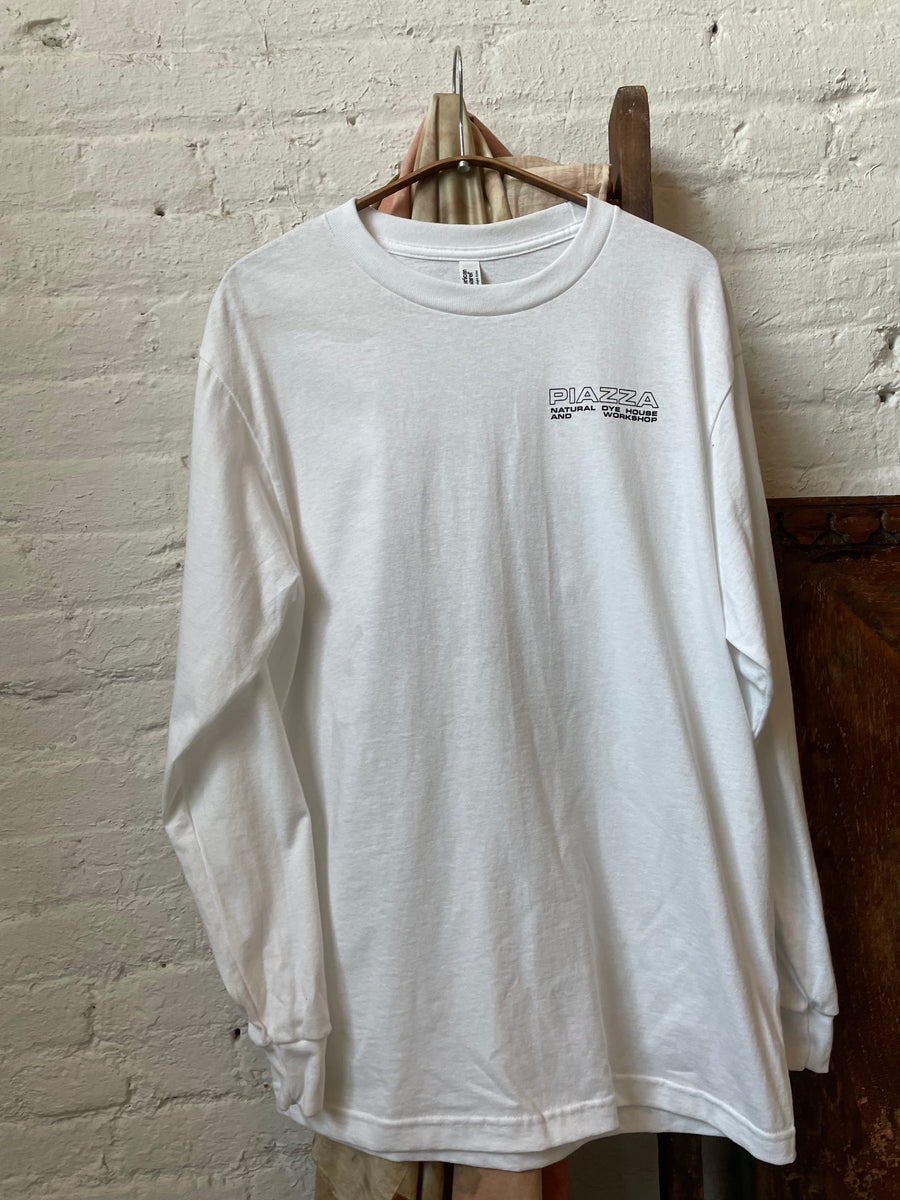 PIAZZA Dye House T-Shirt in White: LONG SLEEVE